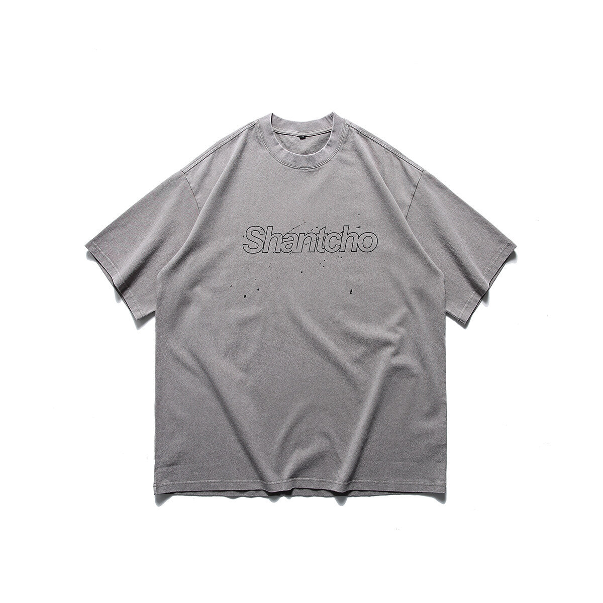 Washed and painted short sleeved T-shirt for men with half sleeves
