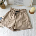 High waist wear pants woolen shorts
