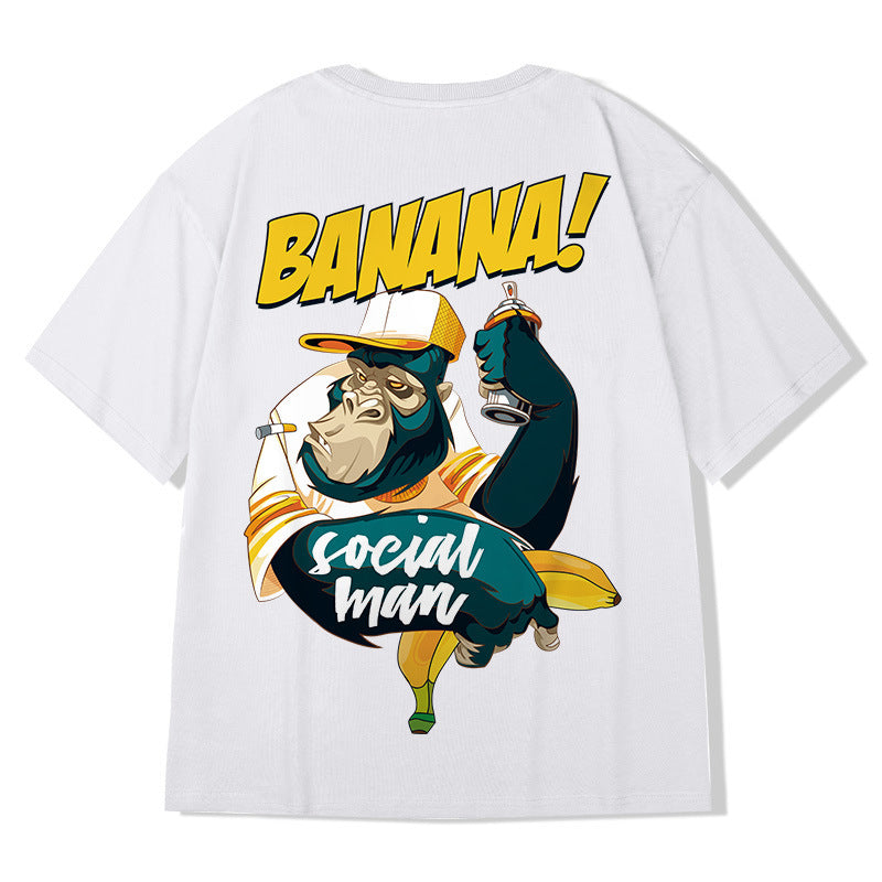 Couple Hiphop Plus Size Loose Short Sleeve T-shirt Men