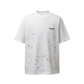 Paint splatter ink splatter pure cotton short sleeved shirt