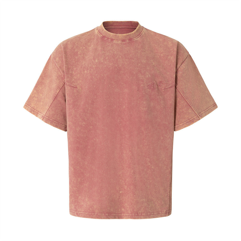 Simple vintage washed short sleeved t-shirt