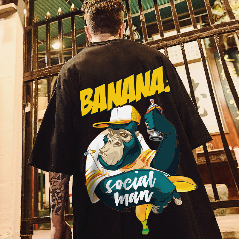 Couple Hiphop Plus Size Loose Short Sleeve T-shirt Men