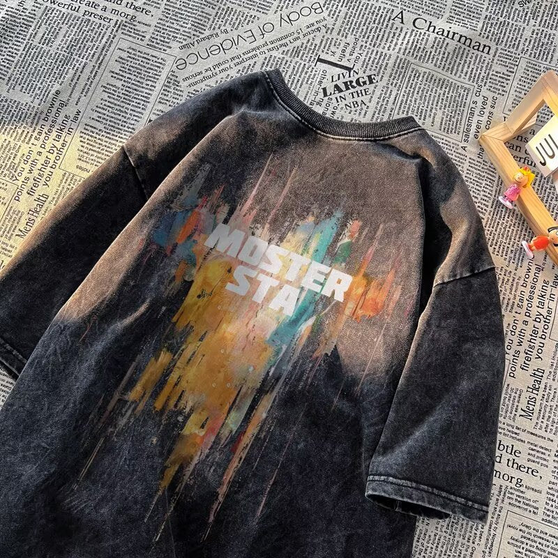 Washed Vintage Short Sleeve T-Shirt Men
