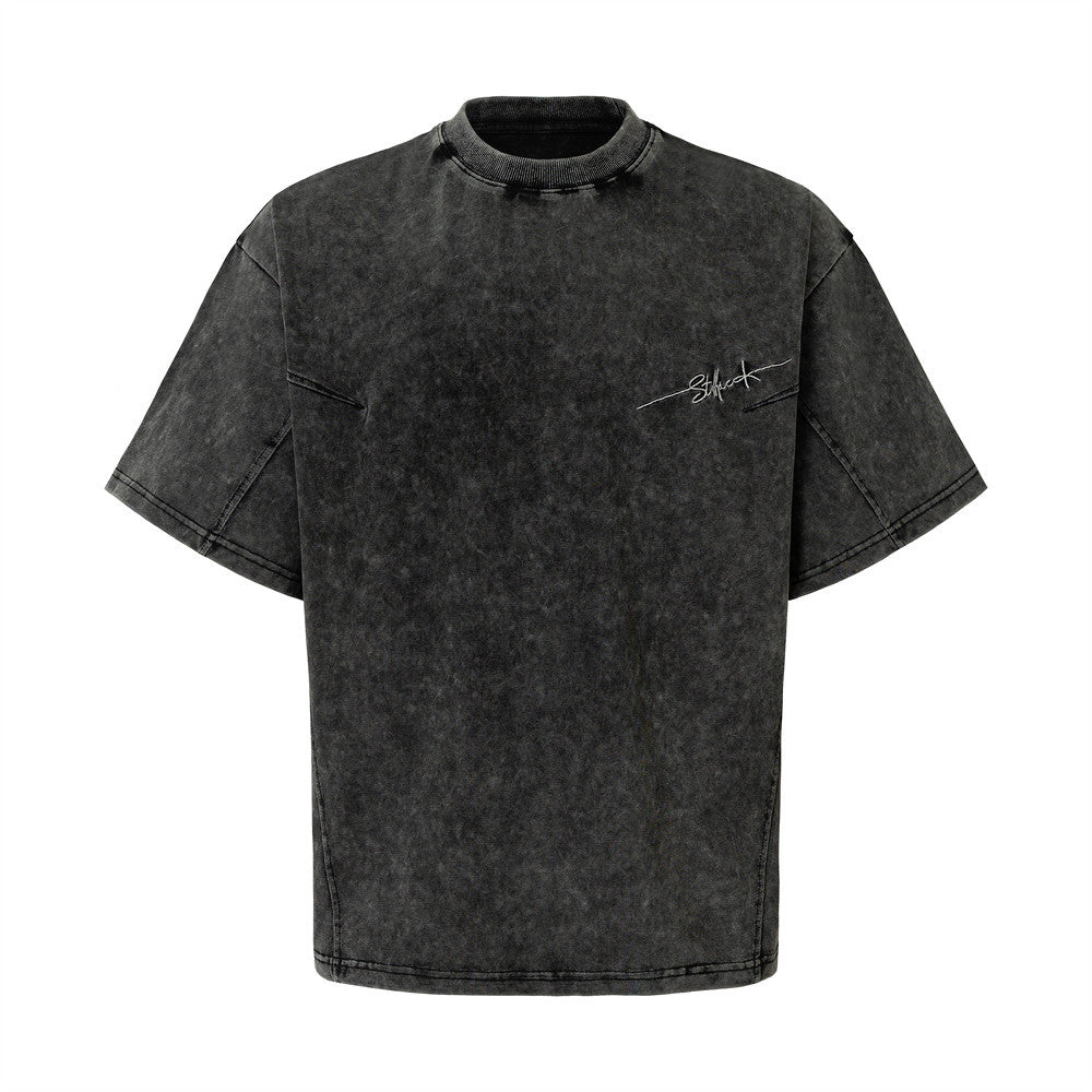 Simple vintage washed short sleeved t-shirt