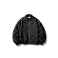 Deconstructed Patchwork Stand Collar Workwear Jacket Men Loose Casual Outerwear