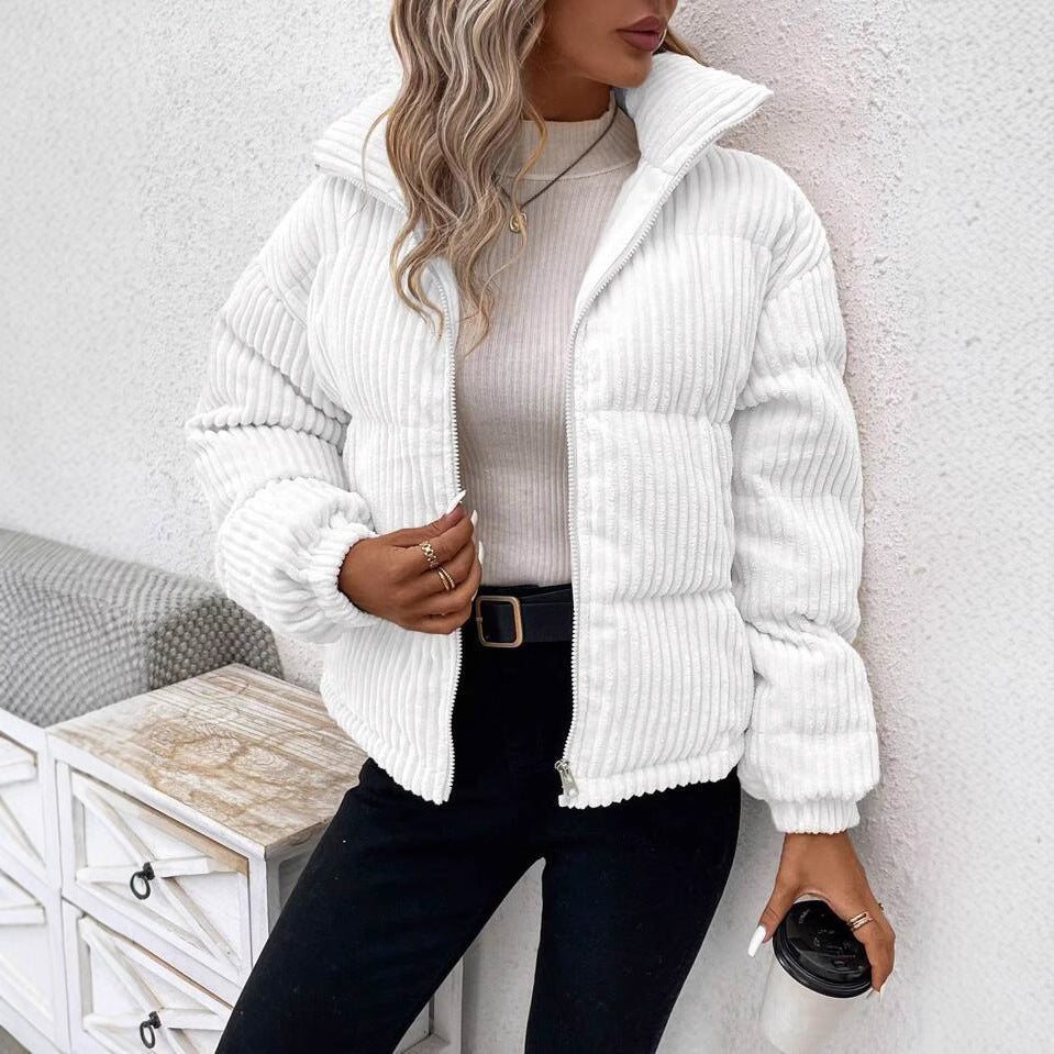 Women's Thickened Plus Size Short Corduroy Cotton Coat Jacket