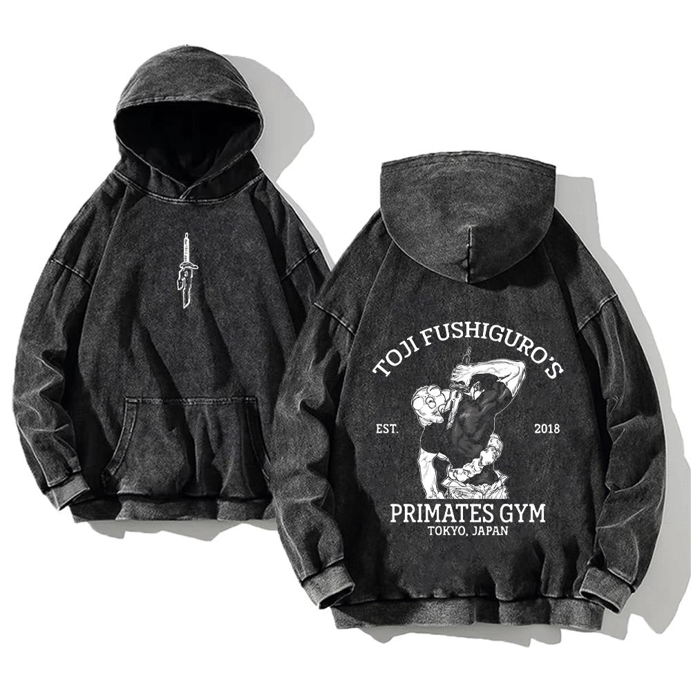 Retro Washed Hoodie Long Sleeve Hip-Hop Sweatshirt for Men and Women