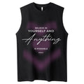 Casual Cursive Sleeveless Round Neck Loose Vest for Men
