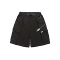 Buckle waistband large pocket loose five quarter shorts for men
