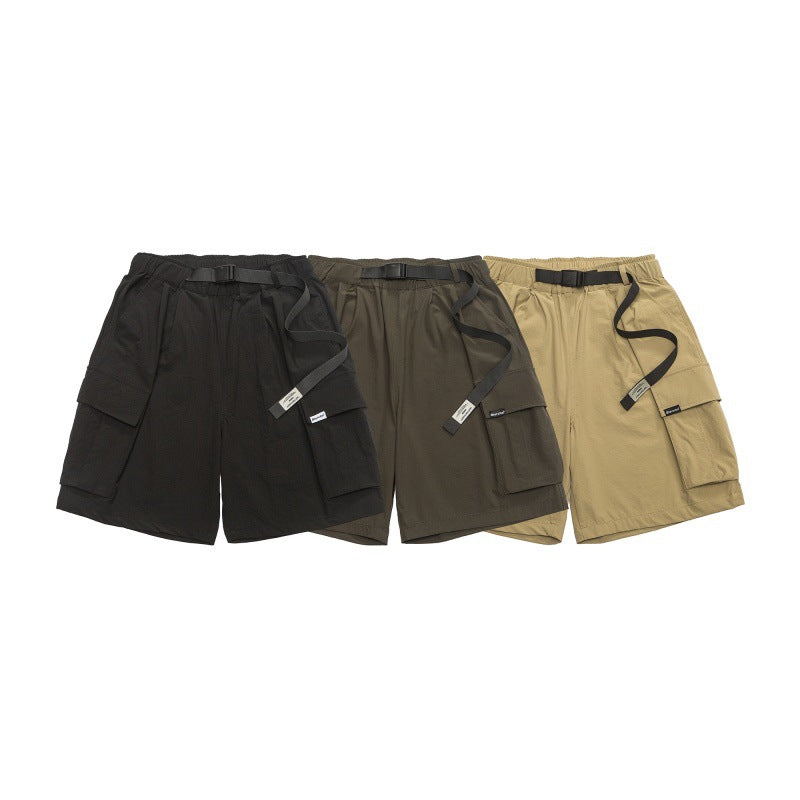 Buckle waistband shorts for men