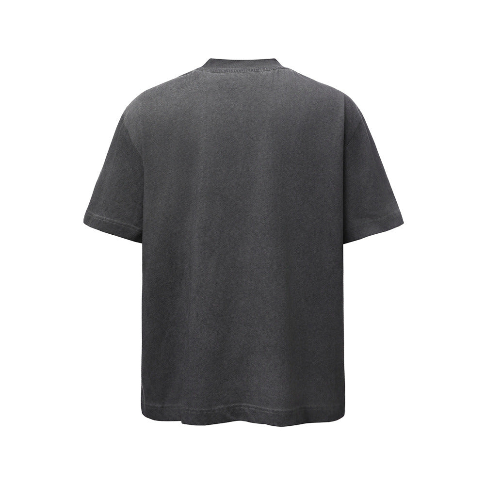 Rock and roll character print, worn and dirty short sleeves
