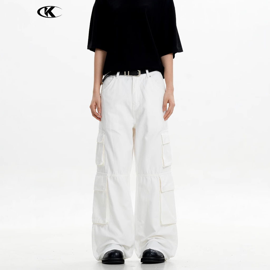 Work Pants for Men and Women Pure Cotton Vintage Straight Leg Casual Wide-Leg Long Pants