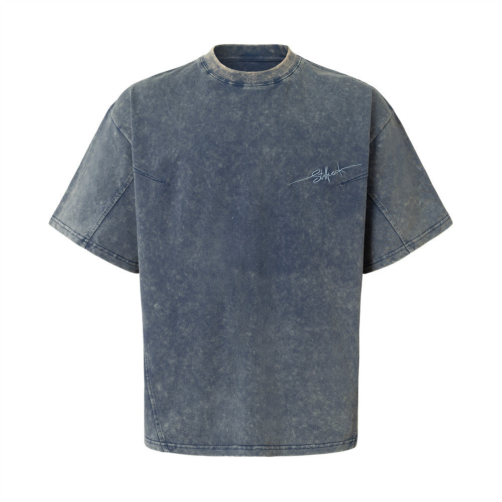 Simple vintage washed short sleeved t-shirt
