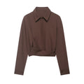 Style Irregular Collage Shirt Top with Straight Leg Pants