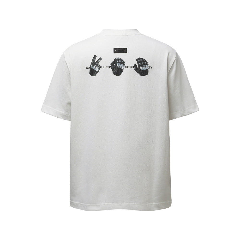 Gesture printed short sleeved t-shirt