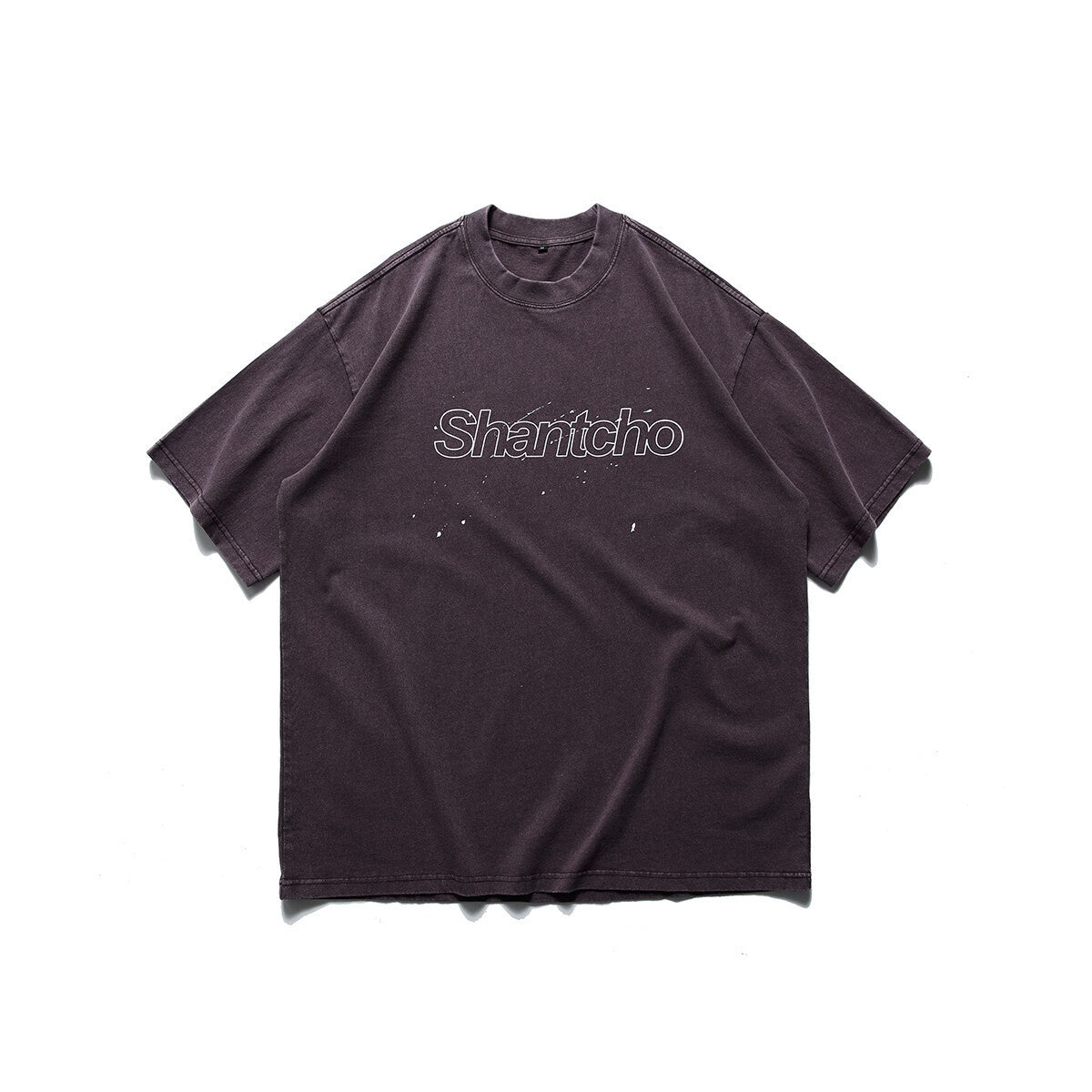 Washed and painted short sleeved T-shirt for men with half sleeves
