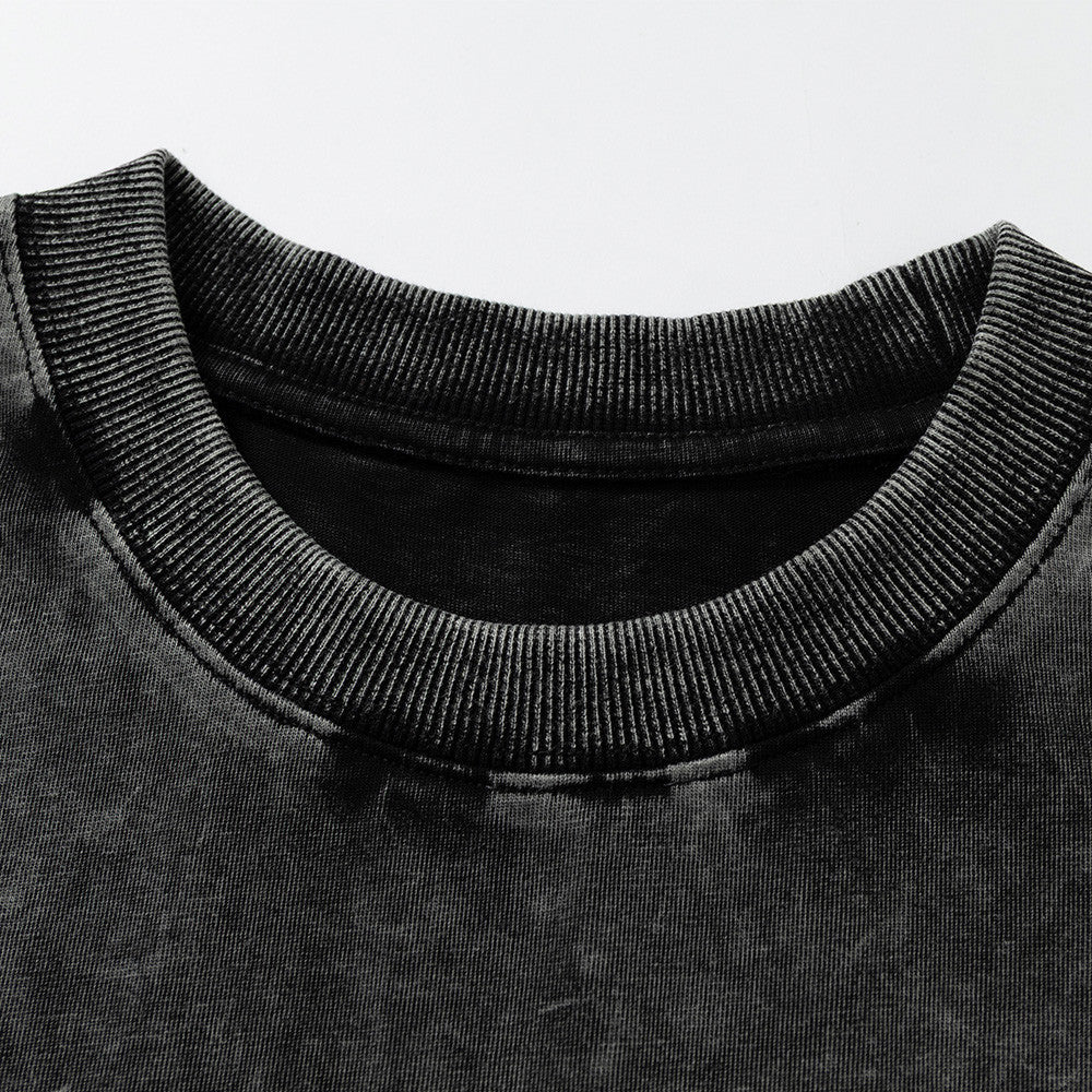 Simple vintage washed short sleeved t-shirt