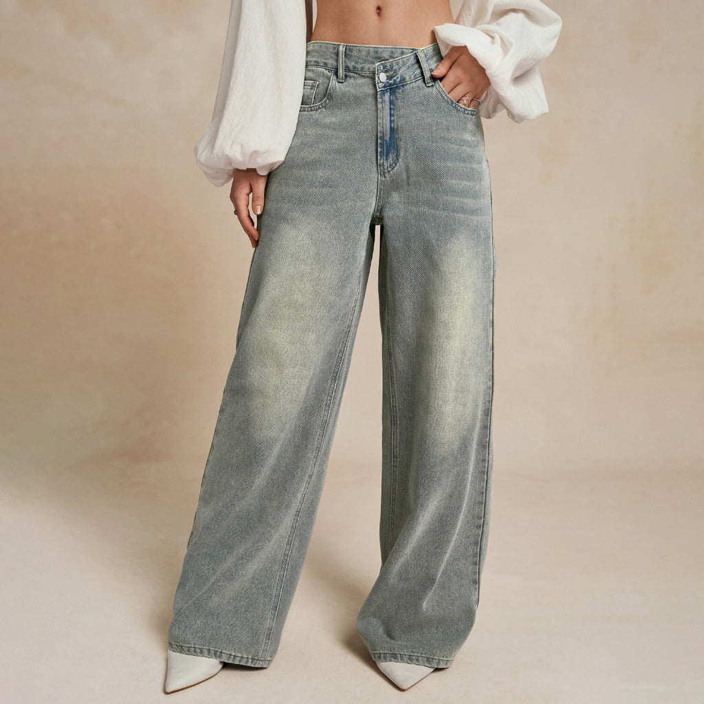 Loose Slightly Flared Street-style Trousers