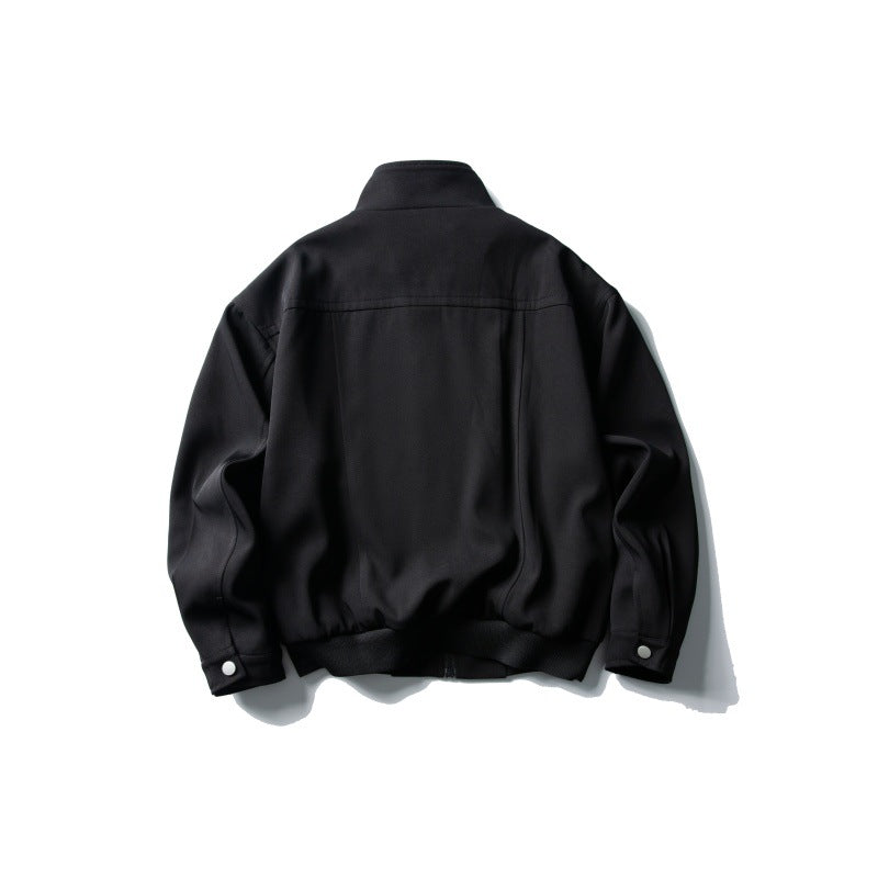 Loose Short Zipper Stand Collar Jacket Men