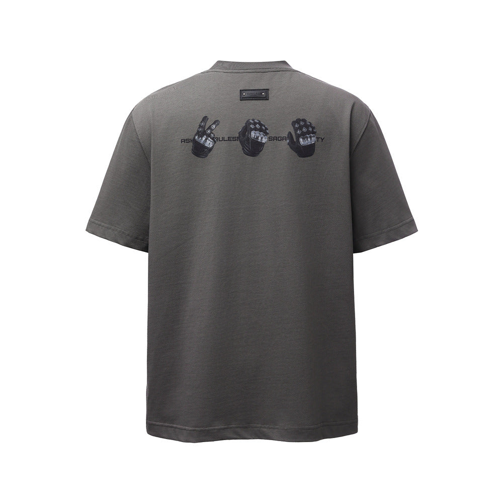 Gesture printed short sleeved t-shirt