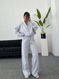 Casual Two-Piece Set Women's Autumn/Winter Cardigan Sporty Streetwear Long Sleeve Jacket and Pants Outfit