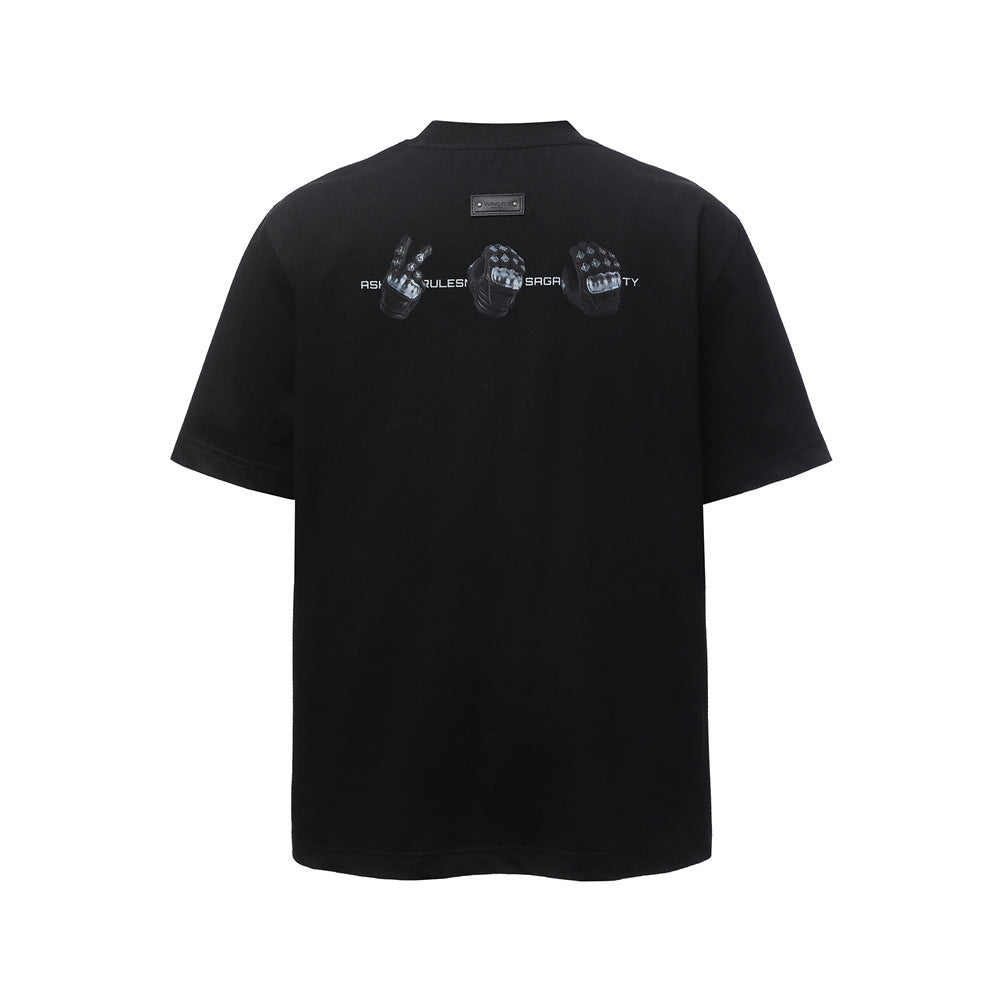 Gesture printed short sleeved t-shirt