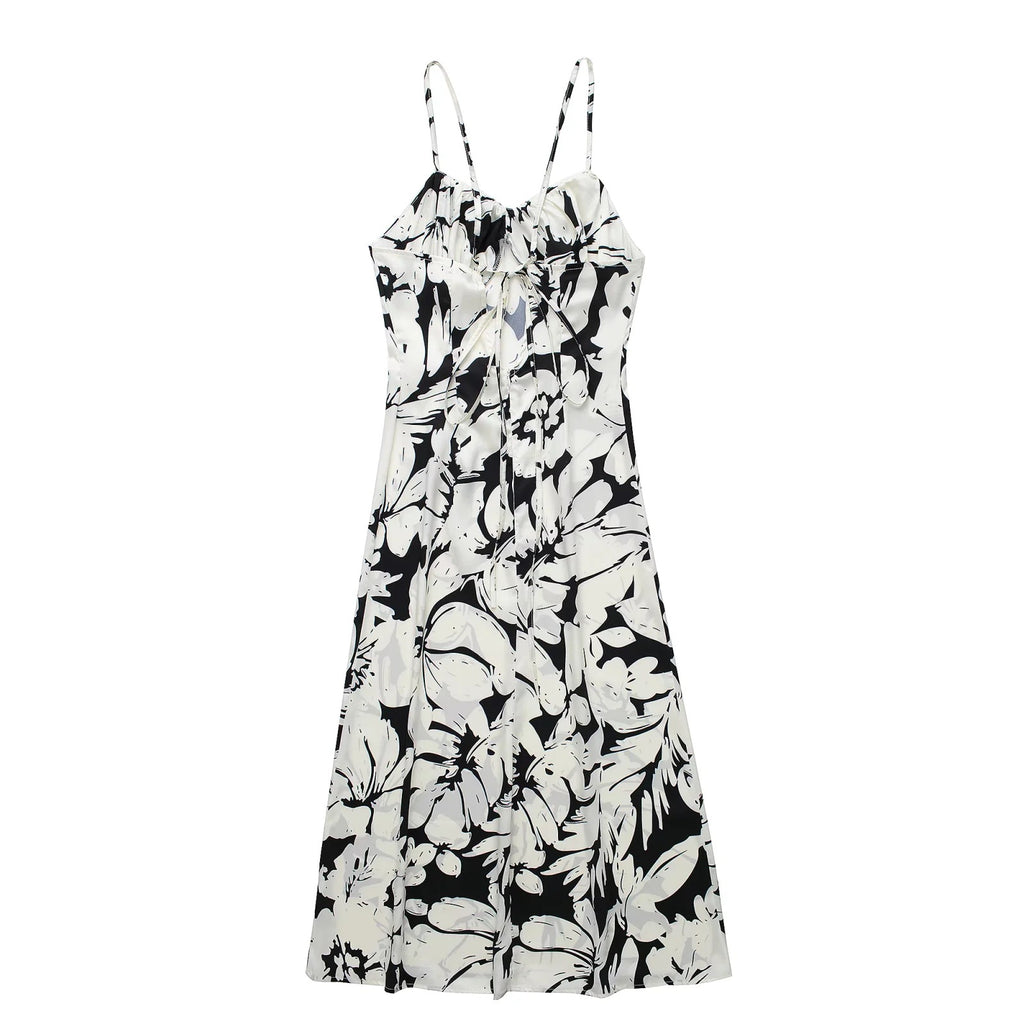 Tropical Style Printed Long Dress Woman Slip Beach Dress Sexy Summer Long Dresses For Women Sleeveless Long Dresses