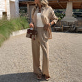 Elegant And Casual Womens Top And Wide-leg Pants Set