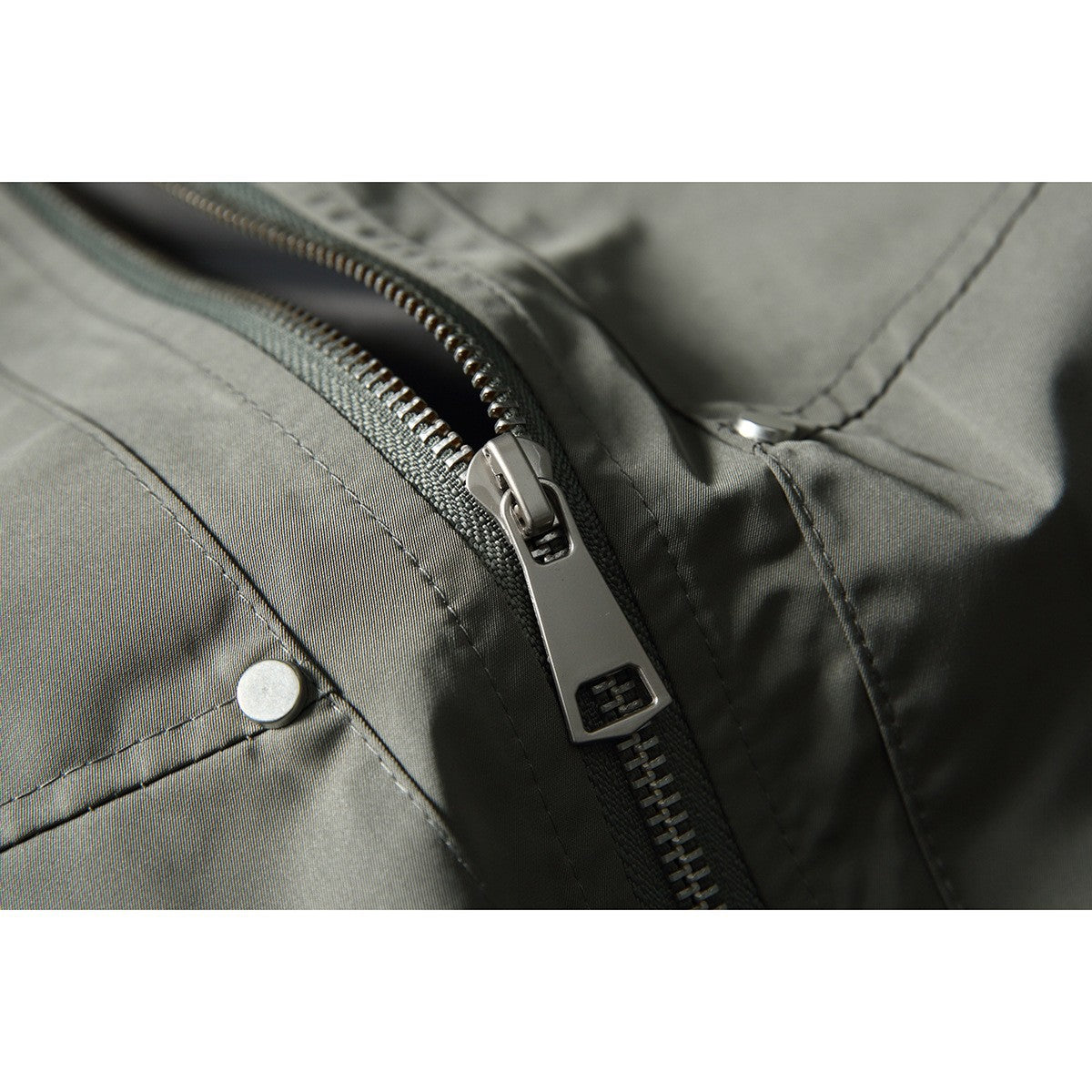 Deconstructed Patchwork Stand Collar Workwear Jacket Men Loose Casual Outerwear