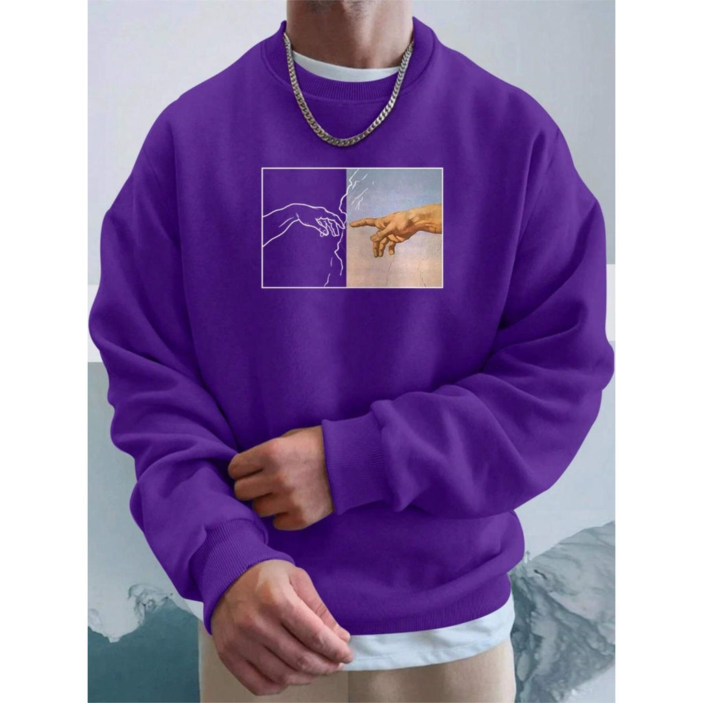 Street Style Men's Hand Printed Sweatshirt