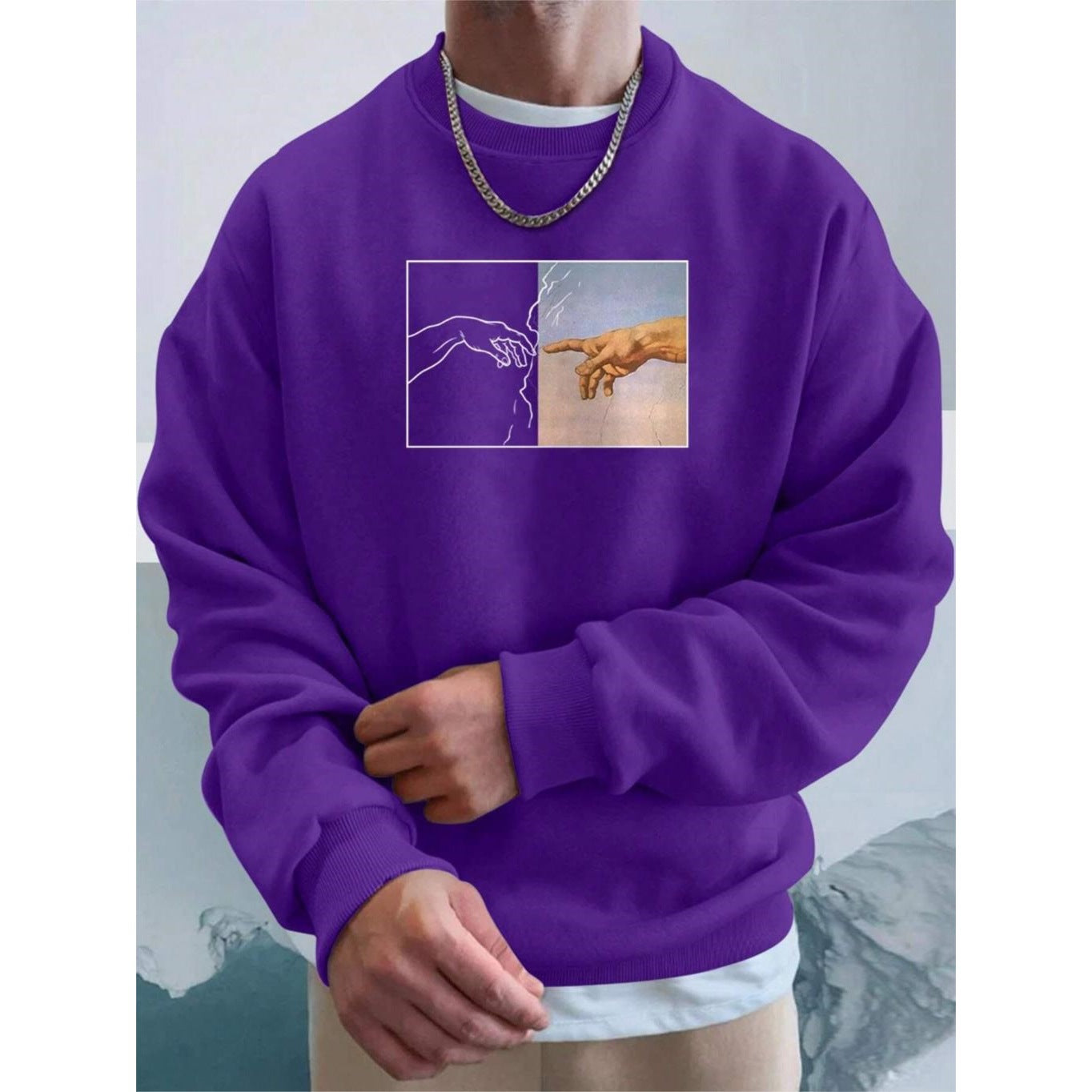 Street Style Men's Hand Printed Sweatshirt