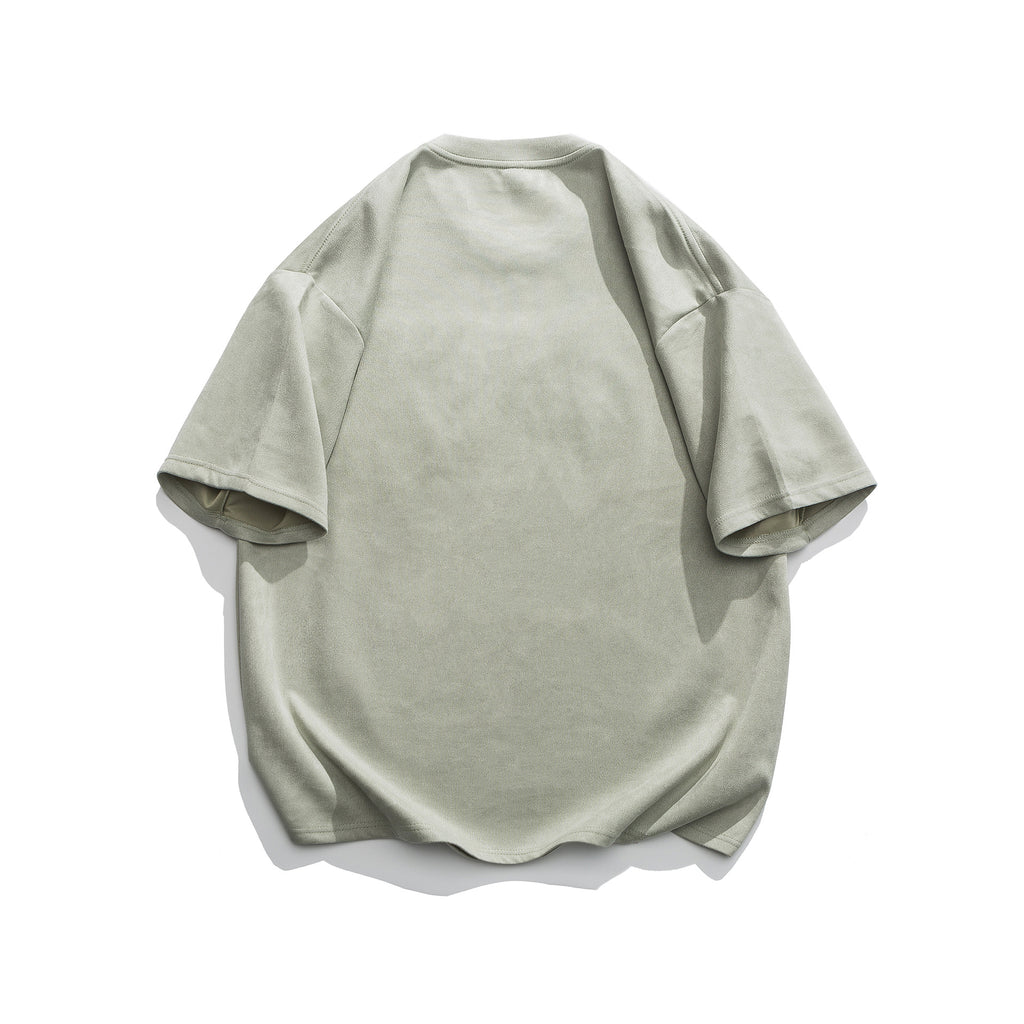 Steel printed letter suede short sleeved T-shirt for men and women