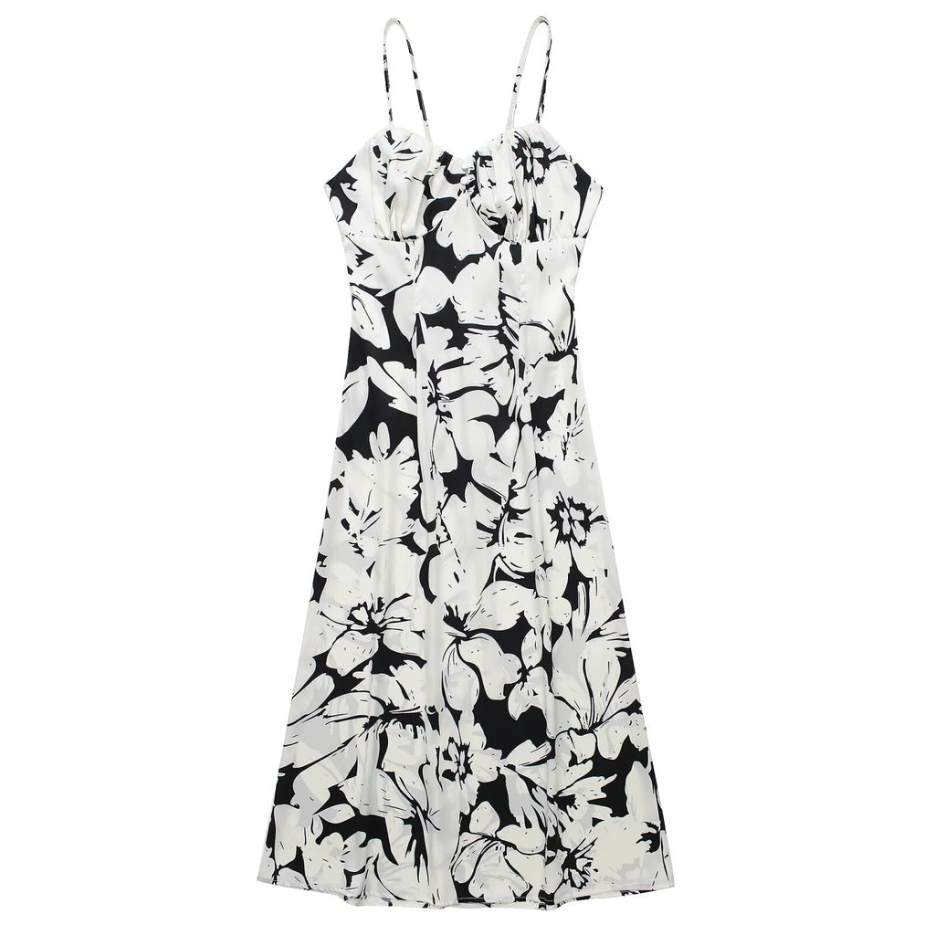 Tropical Style Printed Long Dress Woman Slip Beach Dress Sexy Summer Long Dresses For Women Sleeveless Long Dresses