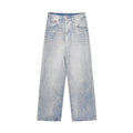 Wash and make old straight leg micro flared jeans for men and women