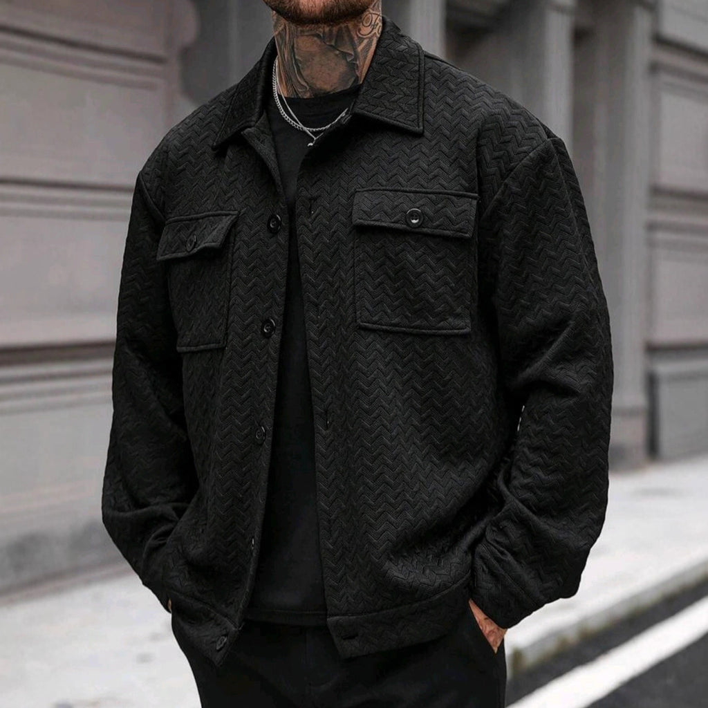 Men's Casual Jacquard Large-pocket Jacket