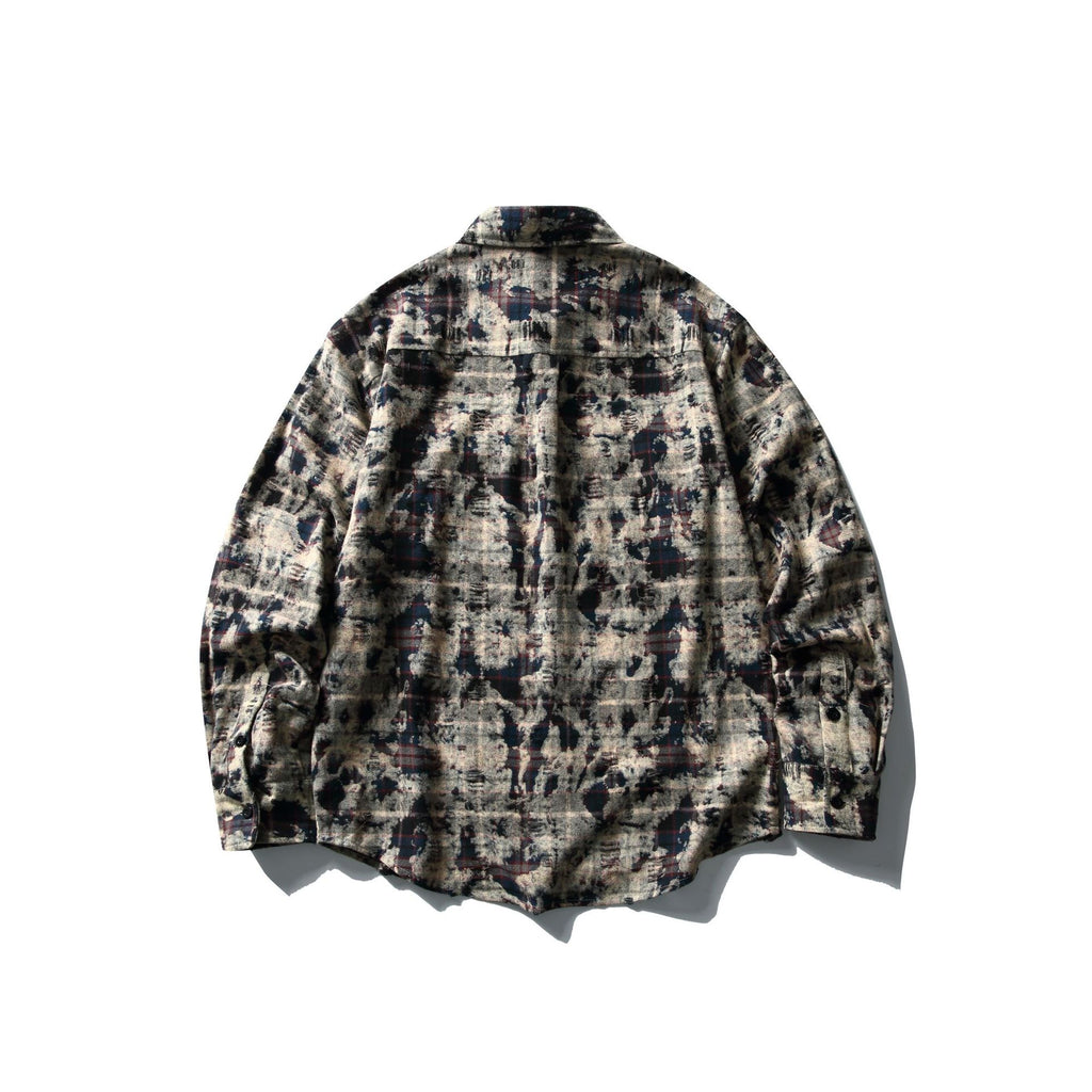 Camouflage Tie-Dye Loose Casual Long Sleeve Shirt for Men