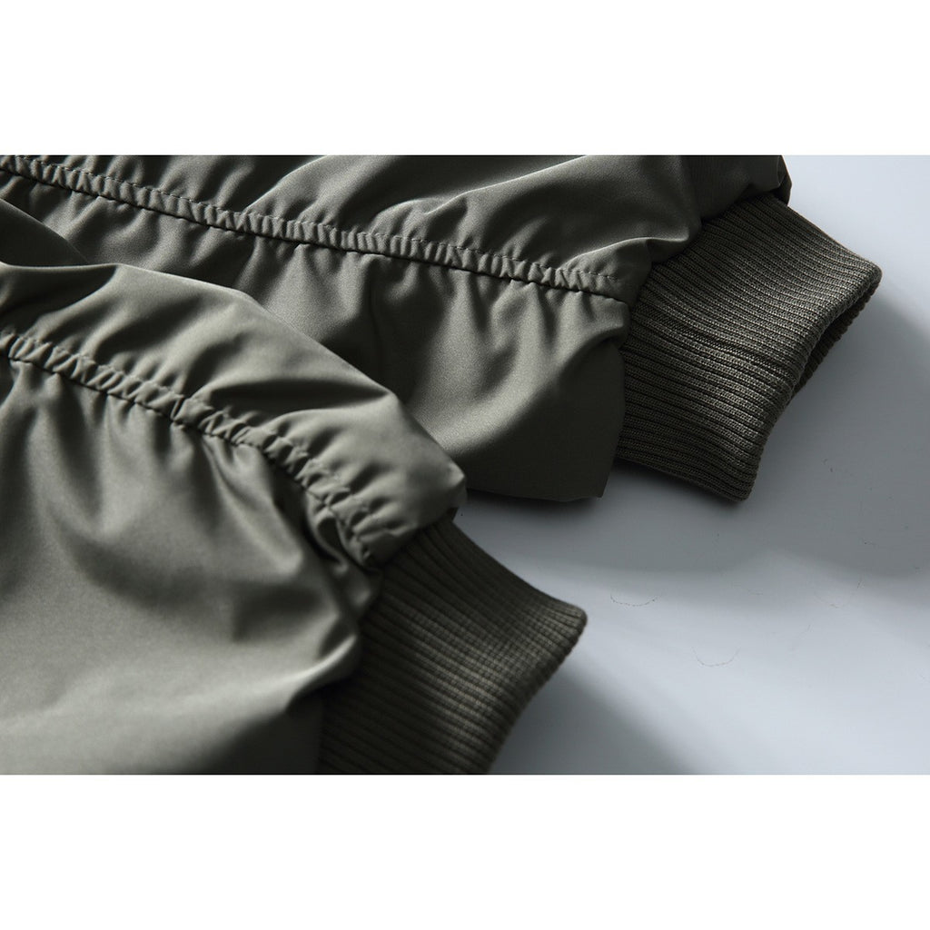 Deconstructed Patchwork Stand Collar Workwear Jacket Men Loose Casual Outerwear
