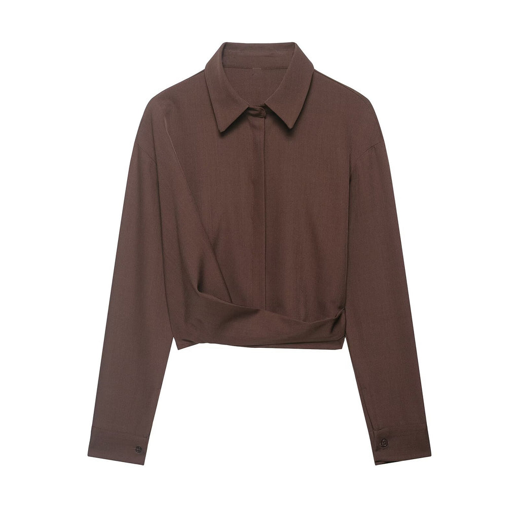 Style Irregular Collage Shirt Top with Straight Leg Pants
