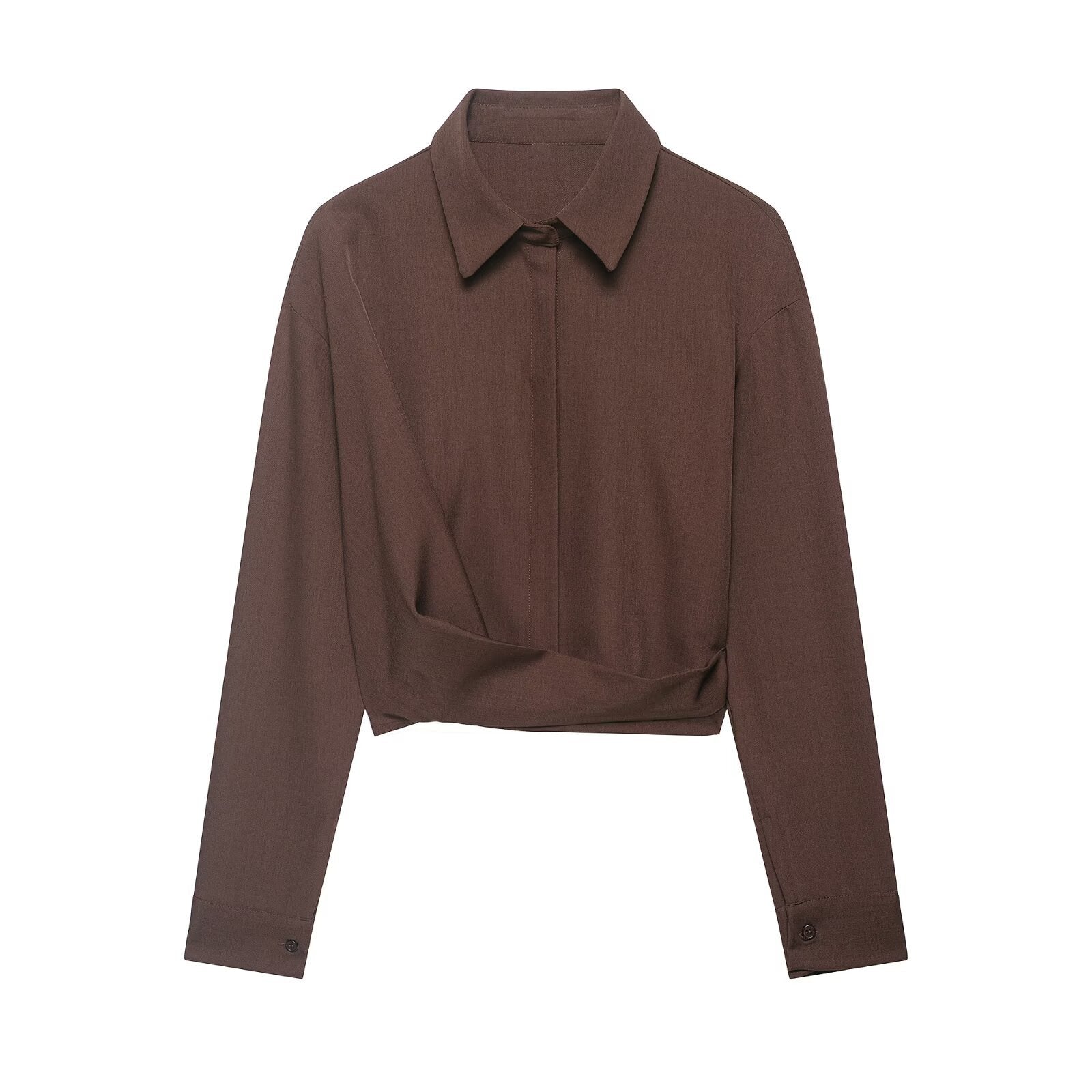 Style Irregular Collage Shirt Top with Straight Leg Pants