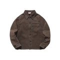 Washed Hem Loose Casual Long Sleeve Shirt Pure Cotton Workwear Jacket Men