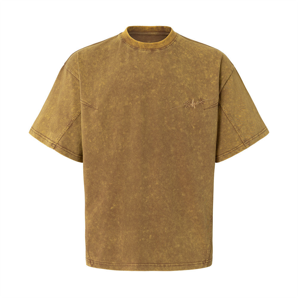 Simple vintage washed short sleeved t-shirt