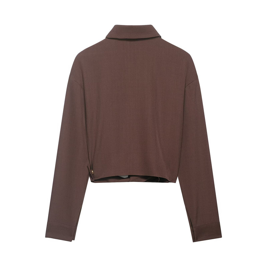 Style Irregular Collage Shirt Top with Straight Leg Pants
