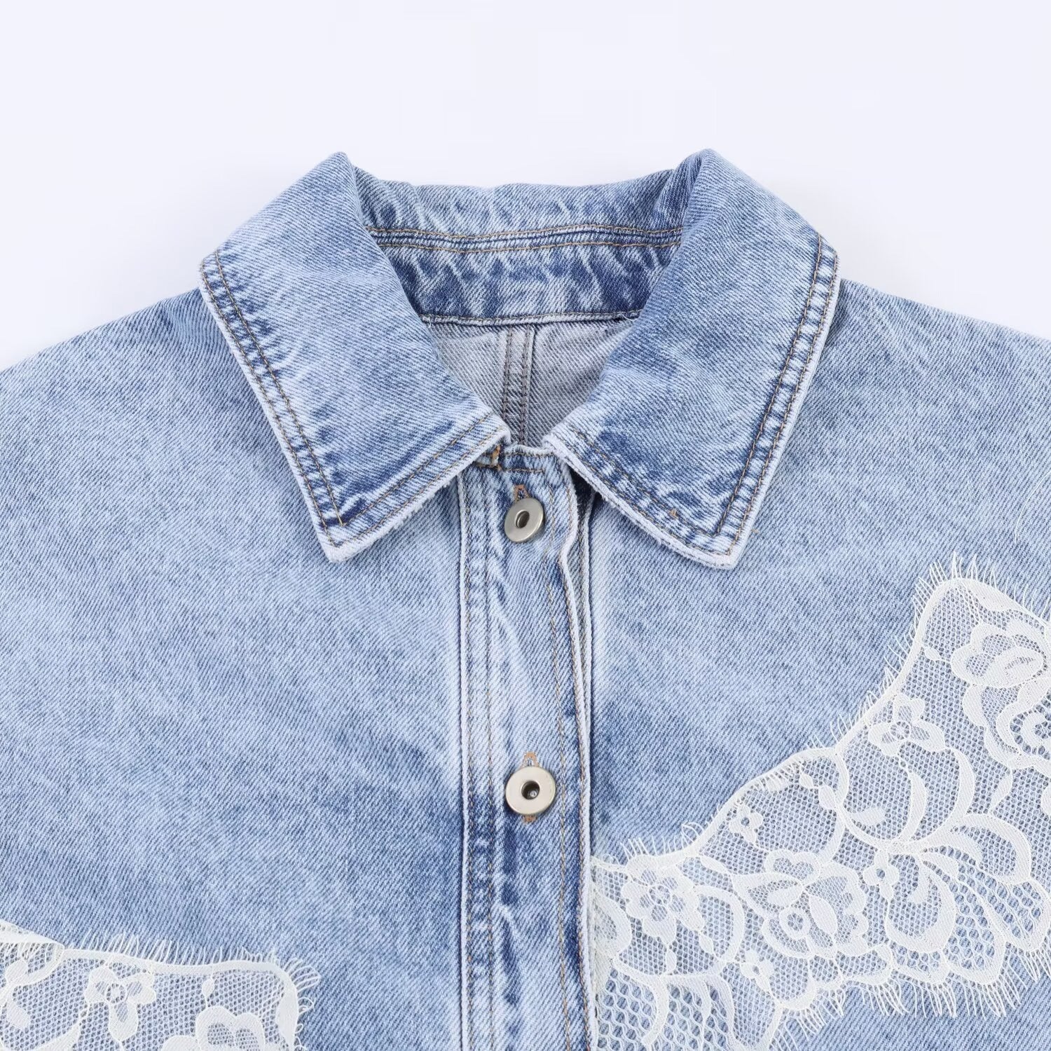 Lace Short Denim Jacket Outerwear Style