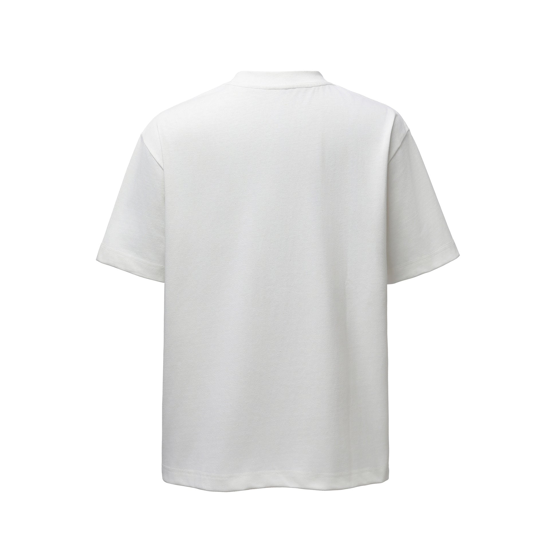 Embroidered printed T-shirt with loose five quarter sleeves