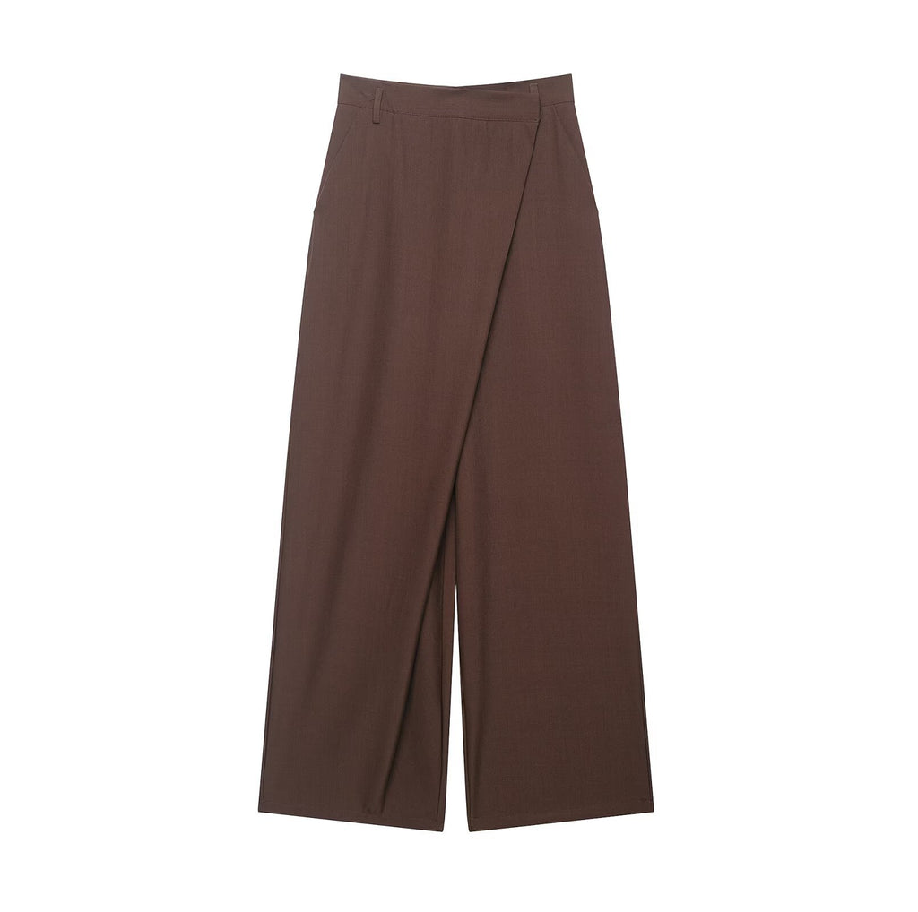 Style Irregular Collage Shirt Top with Straight Leg Pants