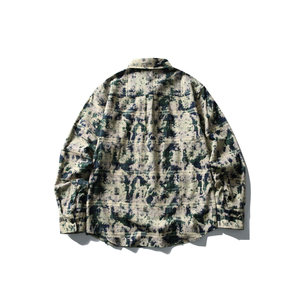 Camouflage Tie-Dye Loose Casual Long Sleeve Shirt for Men