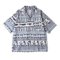 Cuban Collar Hawaiian Ocean Floral Beach Vacation Short Sleeve Shirt
