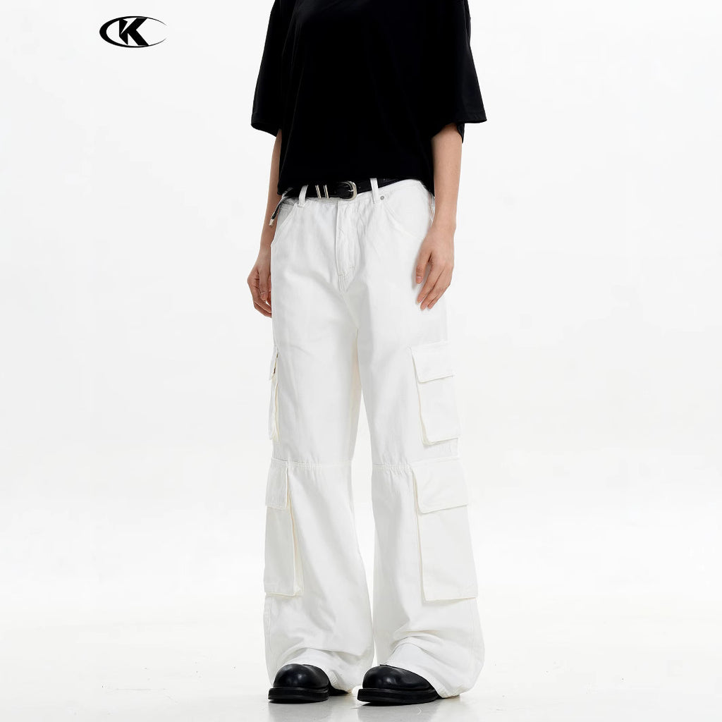 Work Pants for Men and Women Pure Cotton Vintage Straight Leg Casual Wide-Leg Long Pants