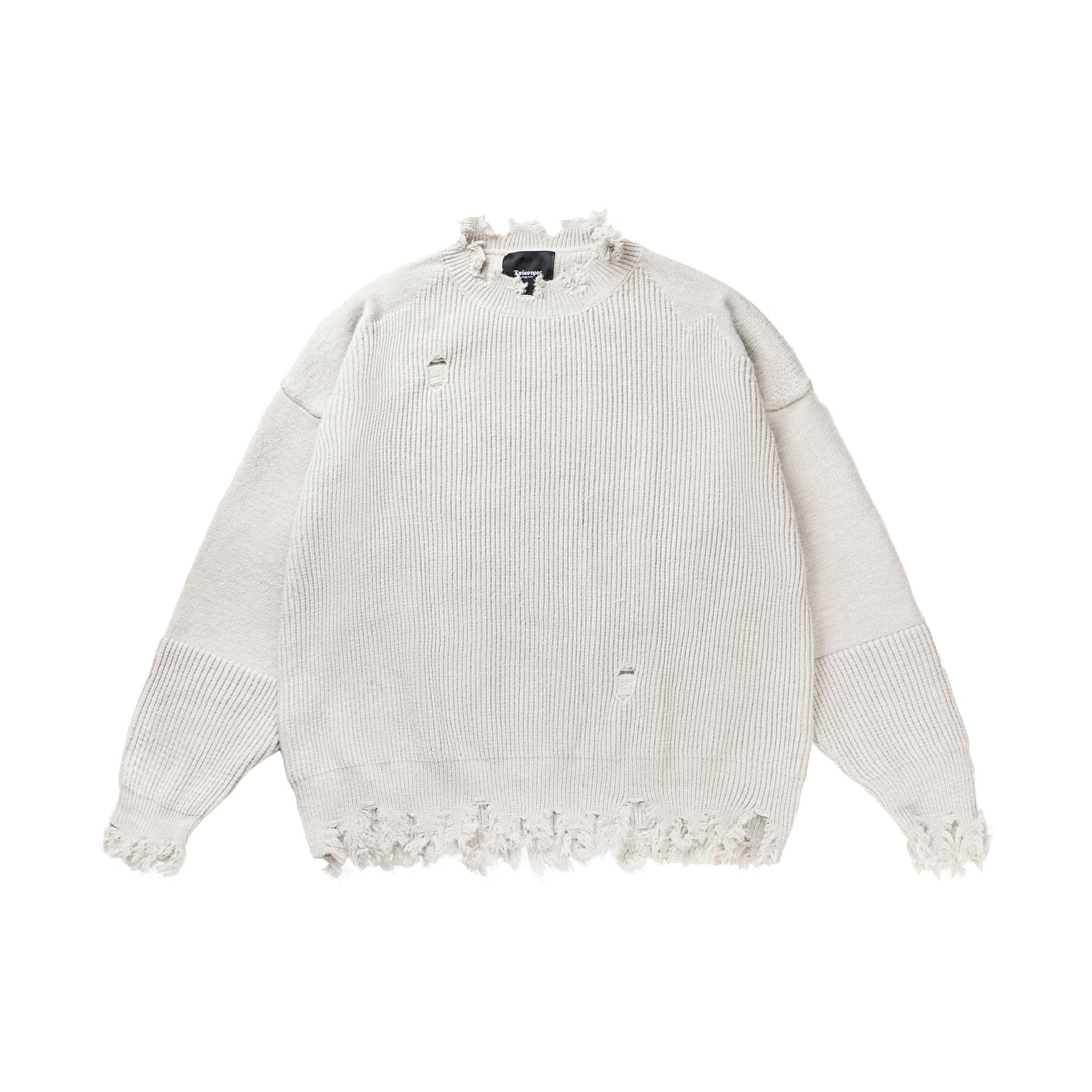 Perforated round neck knitted sweater for men and women