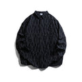 Wrinkled casual striped shirt for men and women's casual shirt